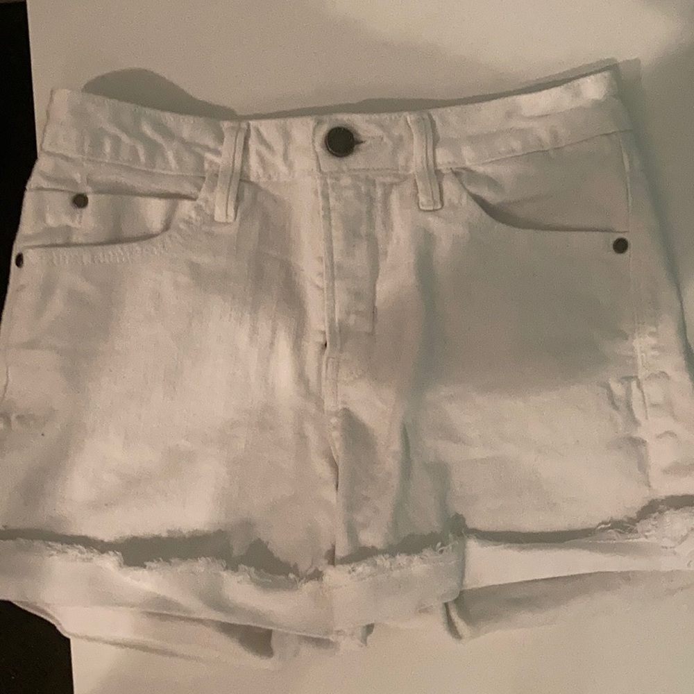 White jean shorts